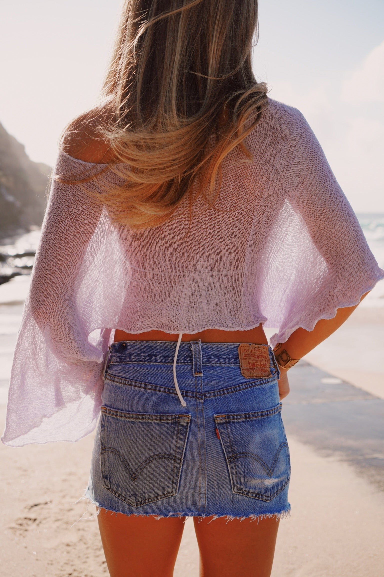 Sora Shoulder Veil - Lavender sheer