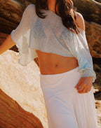 Sora Shoulder Veil - Sky Blue Sheer