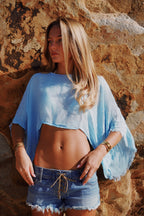 Sora Shoulder Veil - Sky Blue