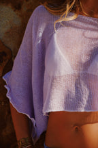 Sora Shoulder Veil - Lavender sheer