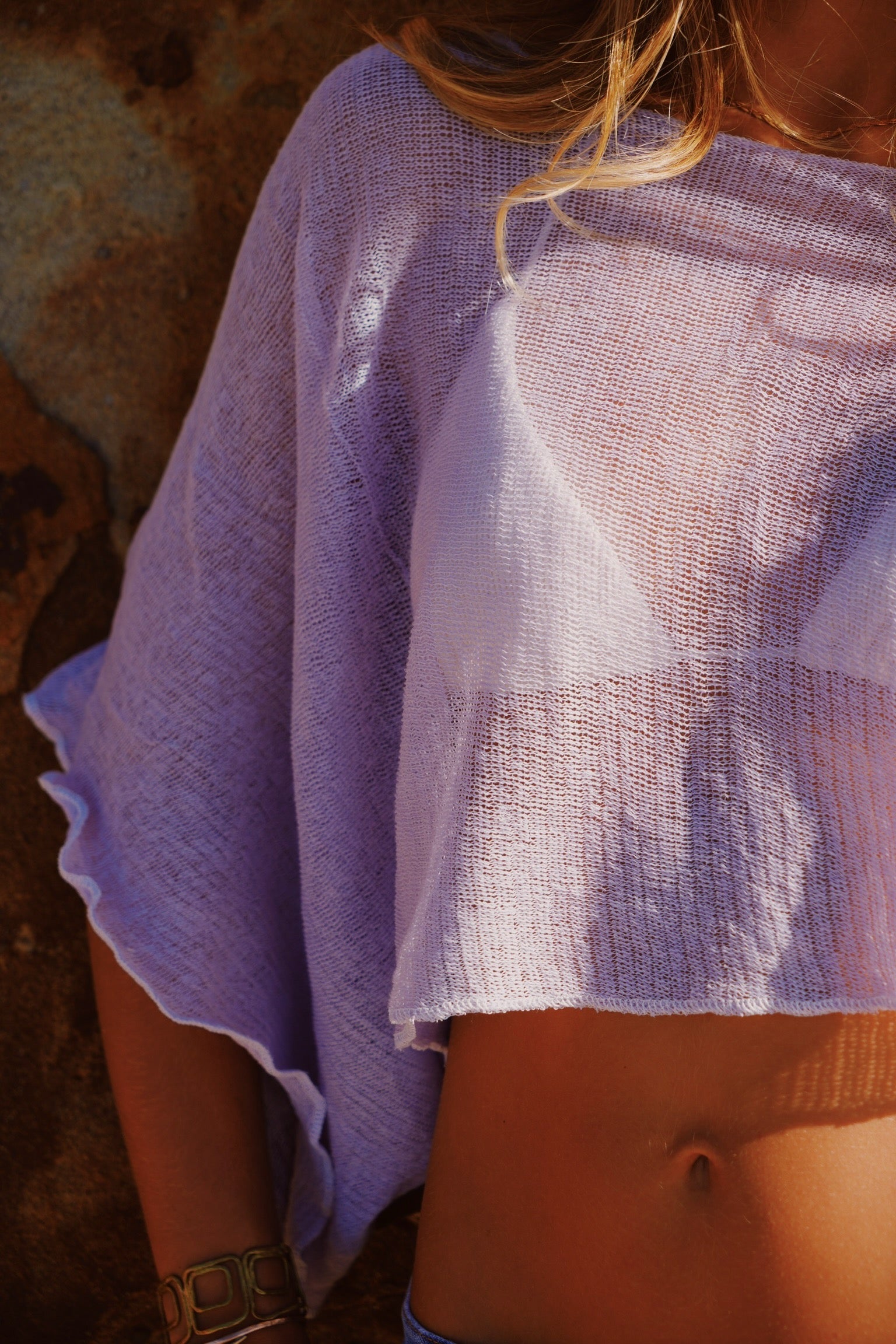 Sora Shoulder Veil - Lavender sheer