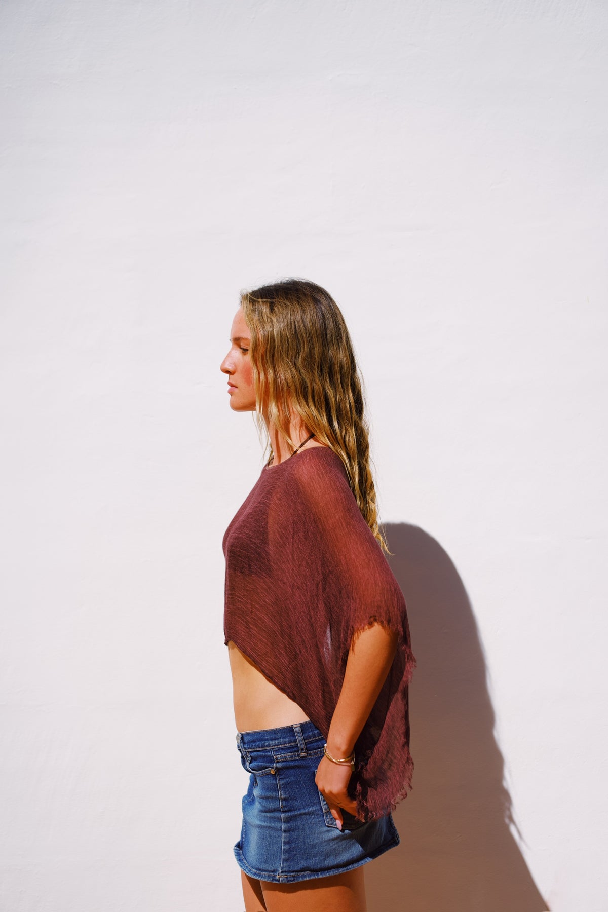 Sora Shoulder Veil - Terracotta