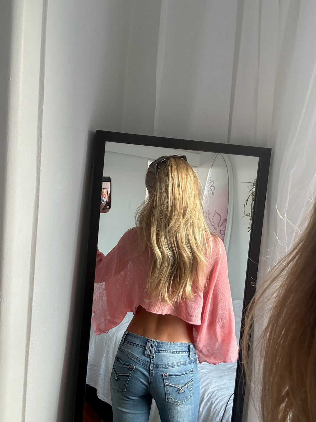 Sora Shoulder Veil - Pink Sheer