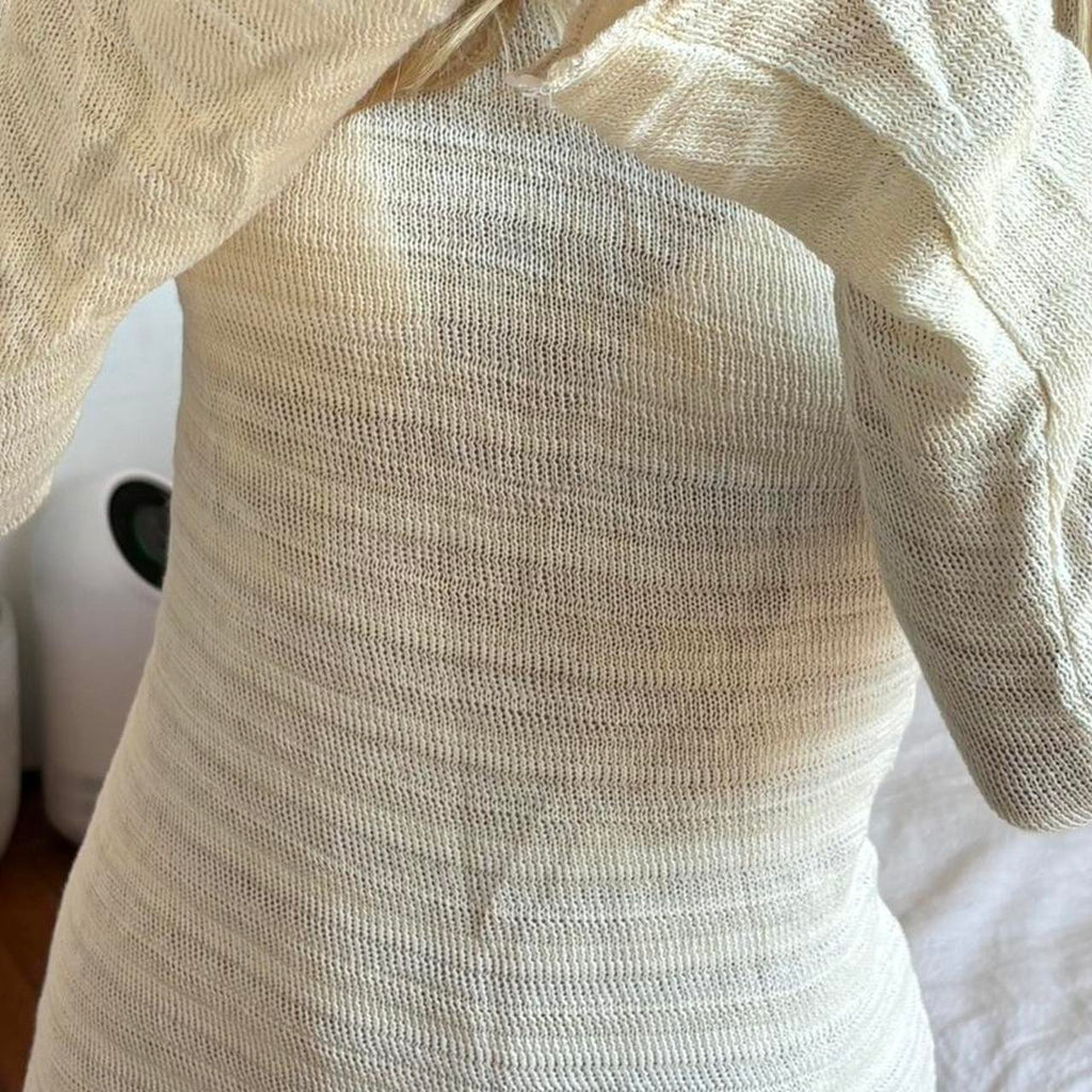 Farrah Mini Dress - White Knit Weave